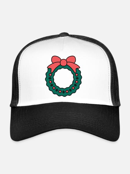 Wreath for Christmas - Trucker Cap - white/black - Front