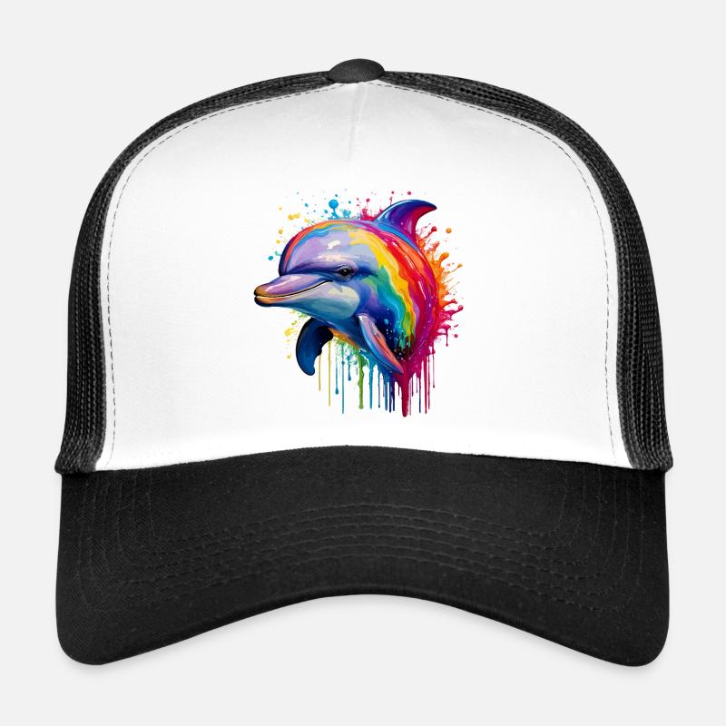 Colorful Dolphin Art Print Trucker Cap