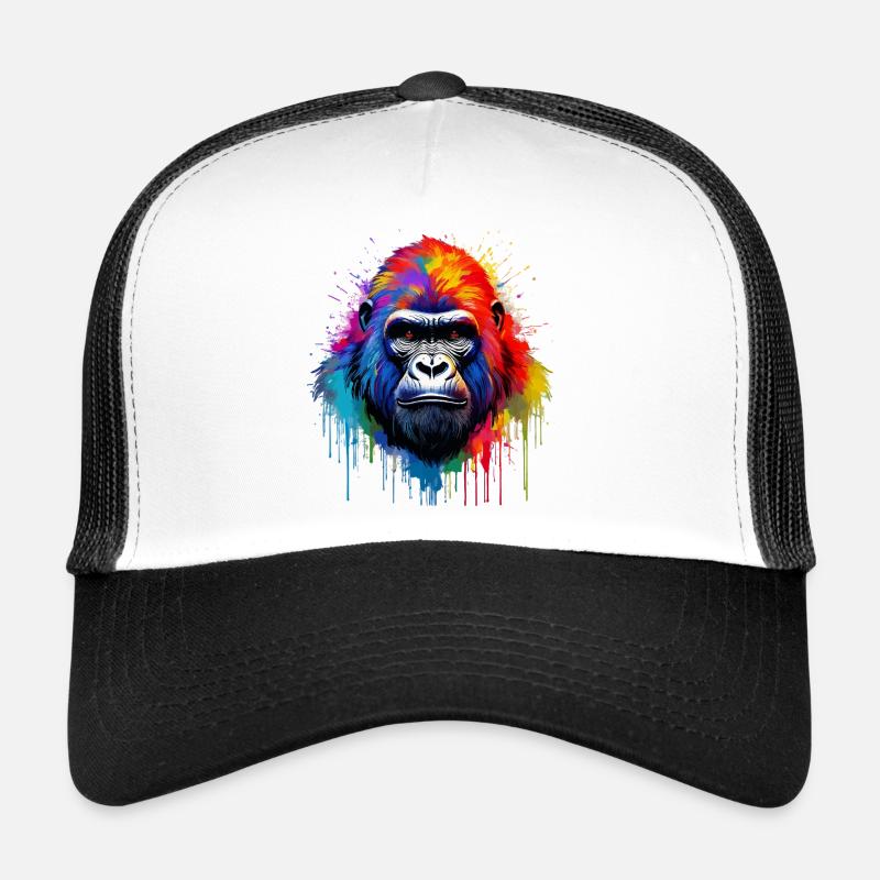 Regenbogen-Gorilla Kunst-Splash Trucker Cap