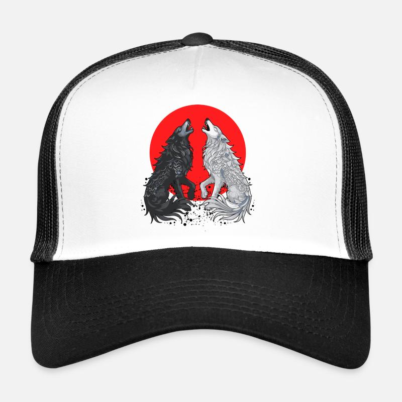 Loup Dragon Noir et Gris Casquette trucker 