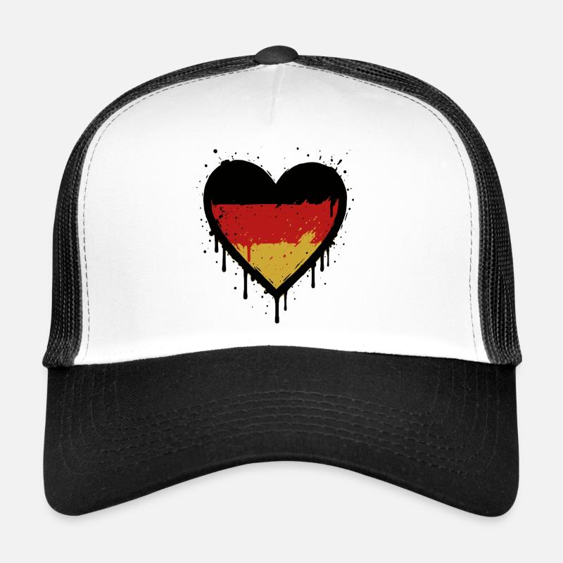 Germany Heart – Grunge Flag Design - Trucker Cap - white/black