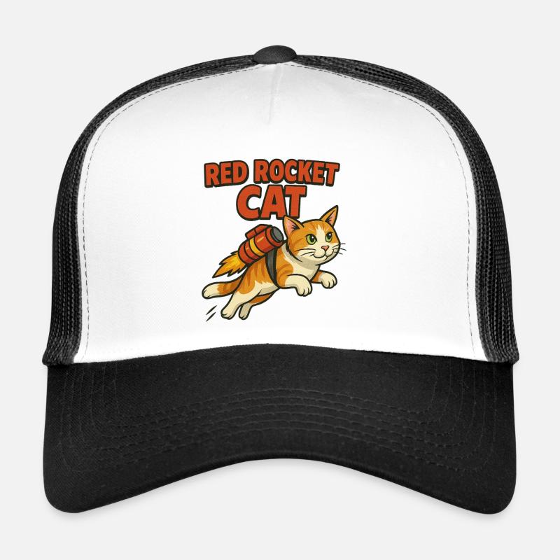red rocket cat Logo Trucker Cap