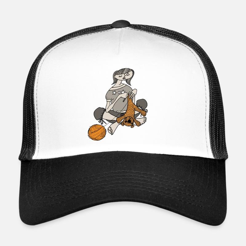 Le crochet, c’est amusant - Casquette trucker  - blanc/noir