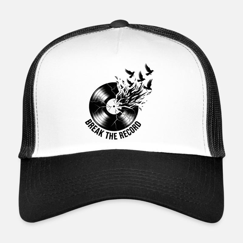 Break_the_Record - Casquette trucker  - blanc/noir