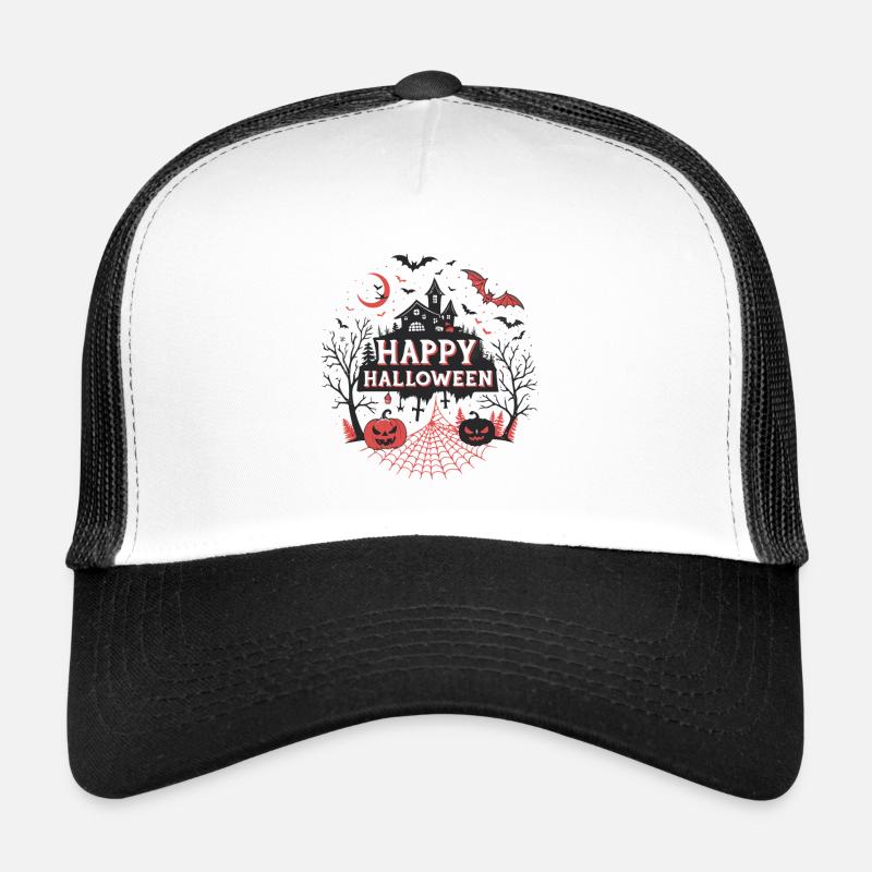 Dunkle Nacht Halloween Schloss Trucker Cap