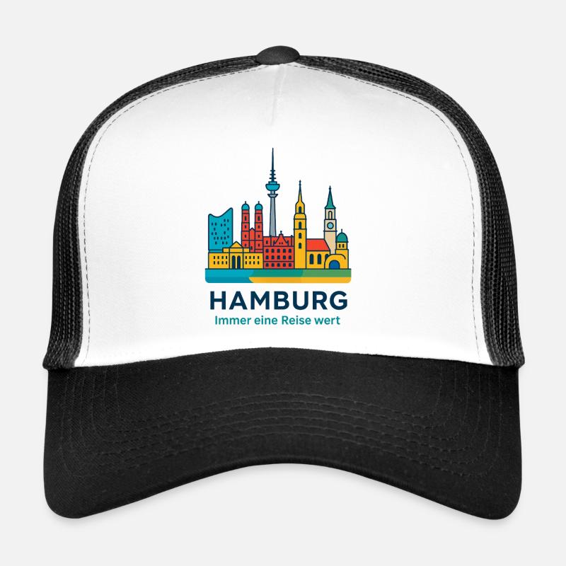 Silhouette de Hambourg Toujours à visiter Casquette trucker 
