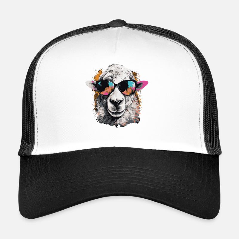 Cooles Schaf mit Sonnenbrille Trucker Cap