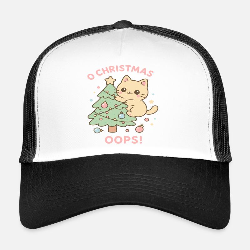 Sapin de Noël chat pastel Casquette trucker 