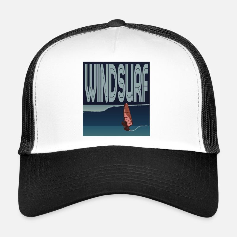 Windsurfer in Welle  - Trucker Cap - Weiß/Schwarz