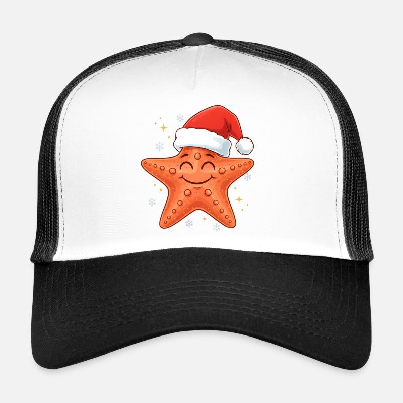 Noël des étoiles de mer - Casquette trucker  - blanc/noir