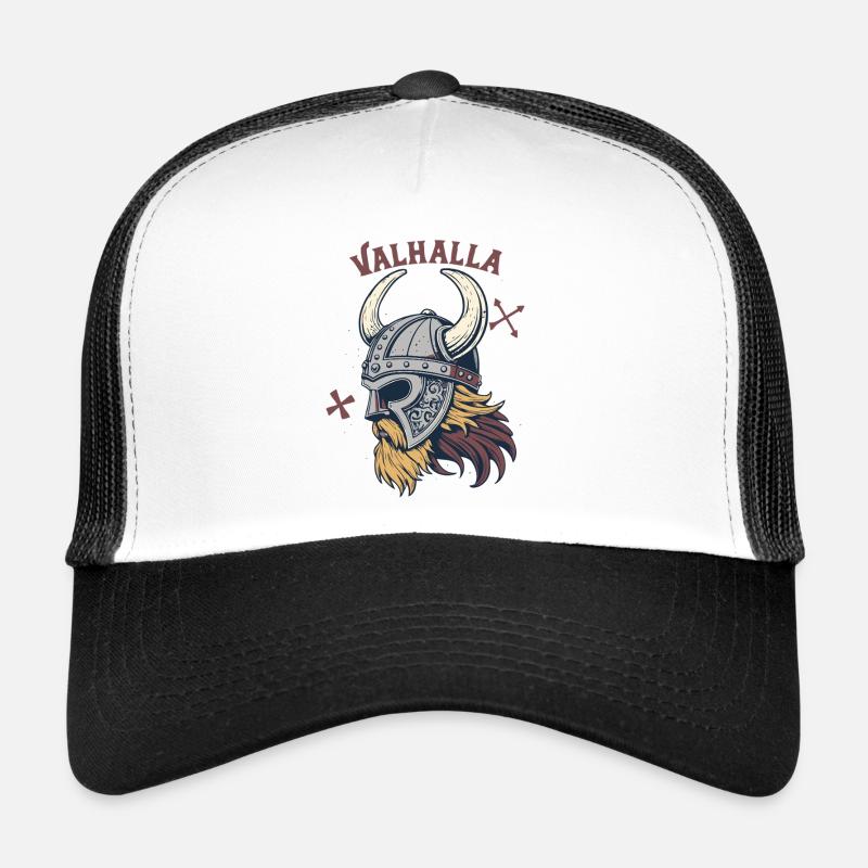 Stolzer Valhalla Viking Helm - Trucker Cap - Weiß/Schwarz