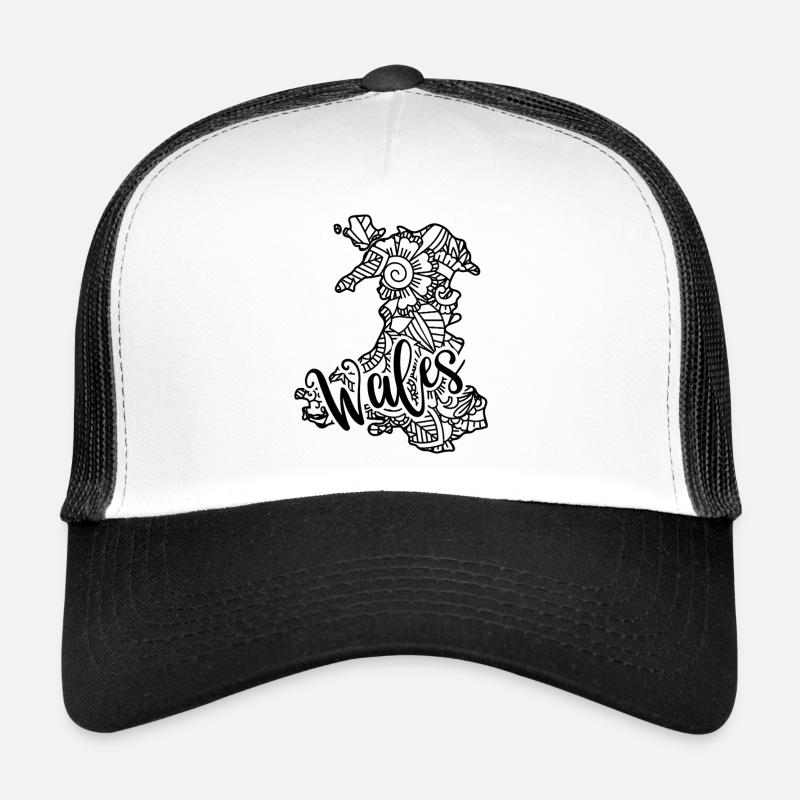 Wales Welsh Dragon Mandala Map Trucker Cap
