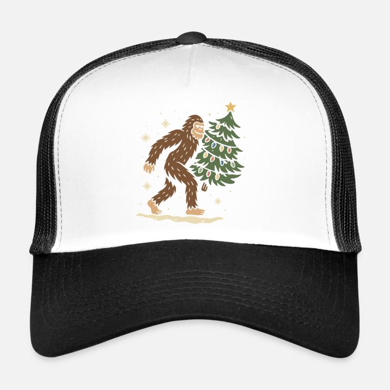 Le Bigfoot de Noël apporte le sapin de Noël Casquette trucker 