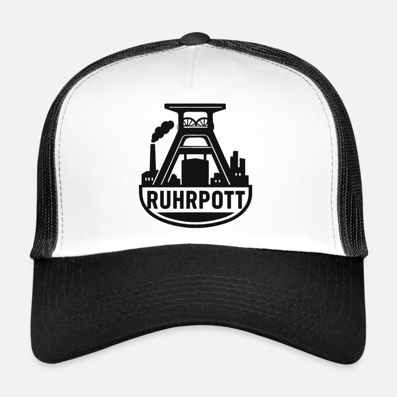 Ruhrpott Industrie Silhouette - Trucker Cap - Weiß/Schwarz