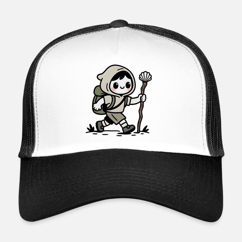 Pèlerin sur le chemin de Compostelle - Casquette trucker  - blanc/noir