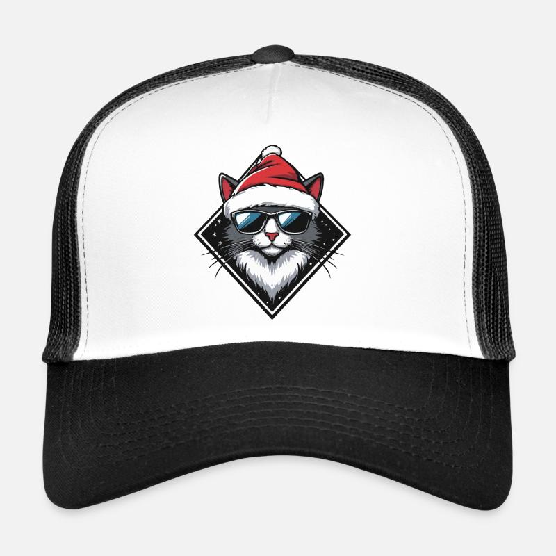 Cat Santa Christmas Trucker Cap