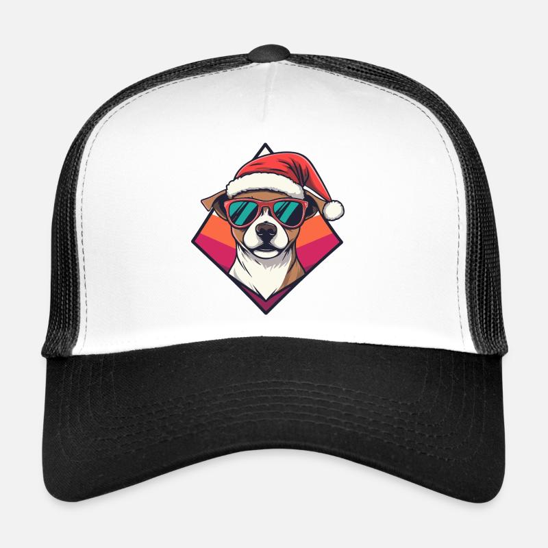 Santas Hund im Retro-Diamant Trucker Cap