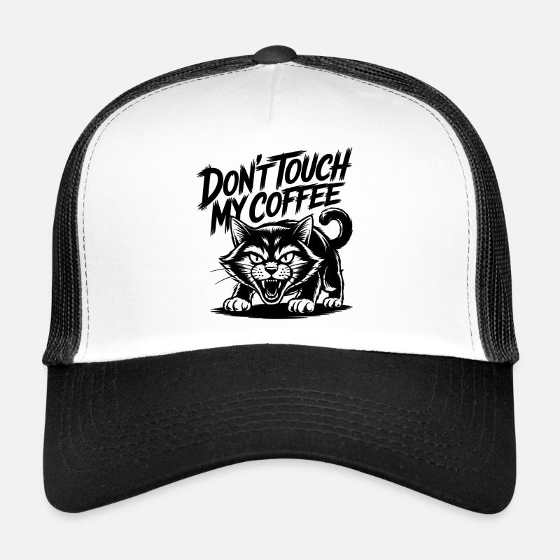 Lustige fauchende Katze Kaffeeliebe Design Trucker Cap