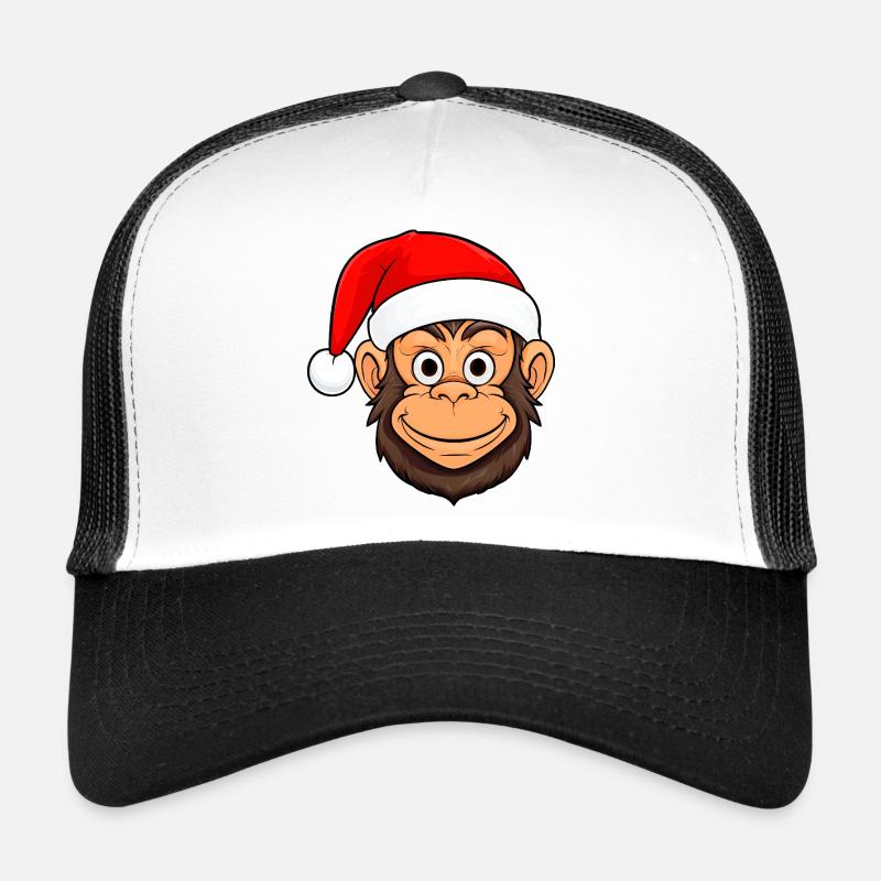 Monkey Christmas / Santa Claus Monkey Trucker Cap