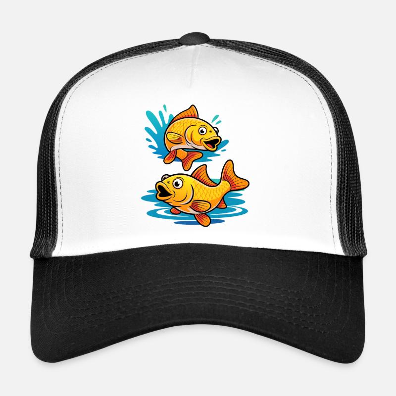 Karpfen – Sportfischer Design mit zwei Karpfen Trucker Cap