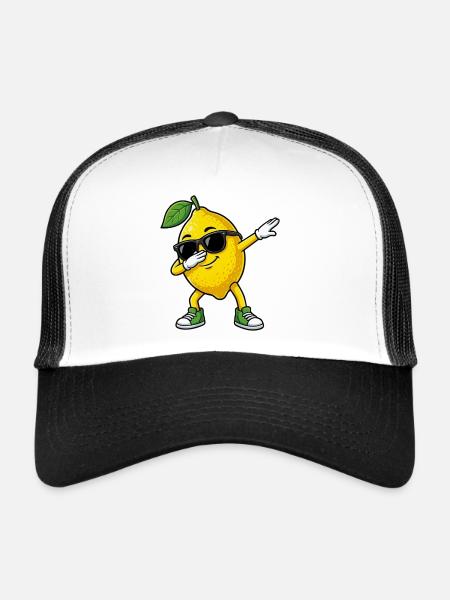 Dessin animé Dun Citron dans la pose Dab - Casquette trucker  - blanc/noir - Devant