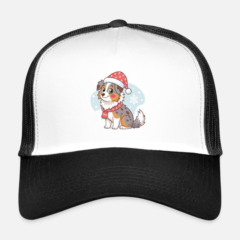 Snow dog Christmas hat Trucker Cap