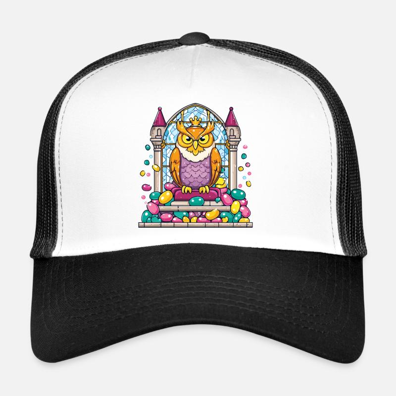 Kronen Eule Thron vor Glasfenster Trucker Cap