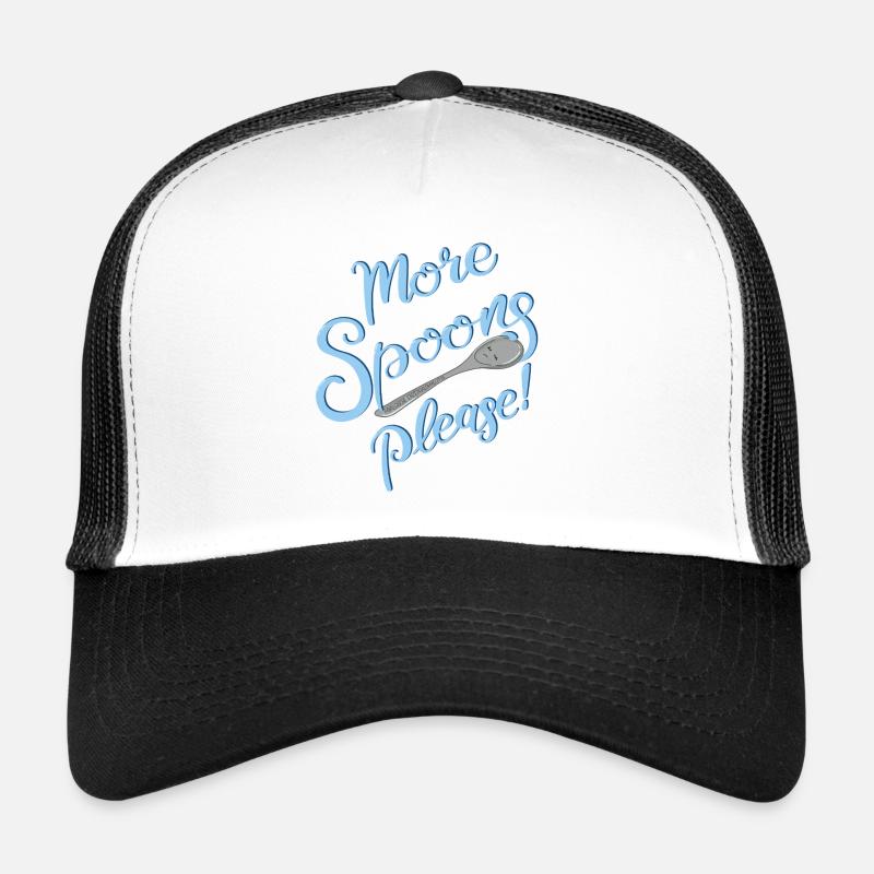 Plus de cuillères, s’il vous plaît ! - Casquette trucker  - blanc/noir