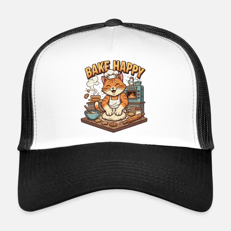 Baking Delight Cat Bakes Cookies Trucker Cap
