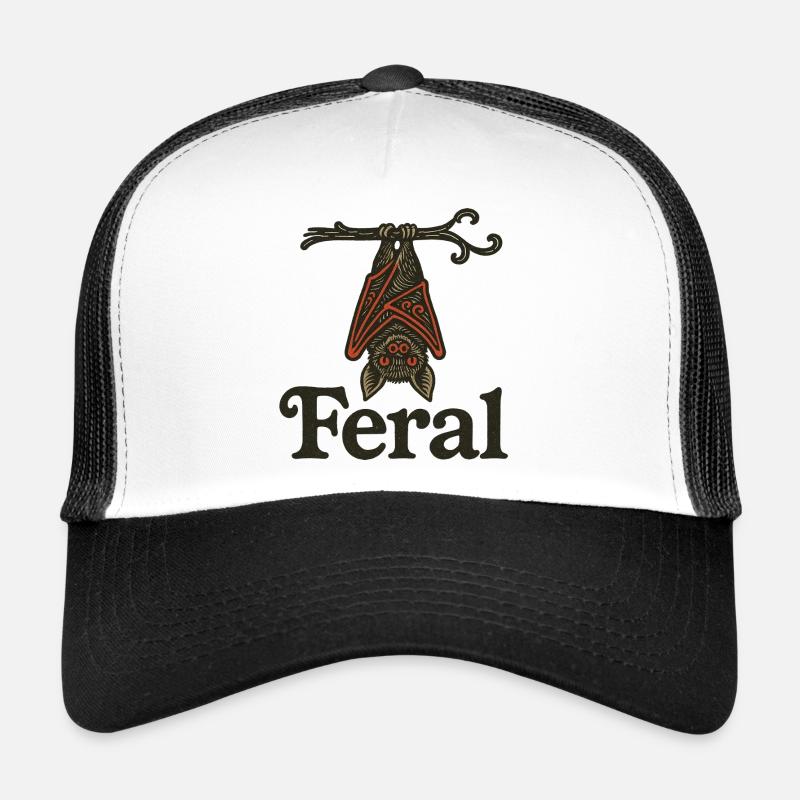 Feral Bat Crest Vintage Illustration Trucker Cap