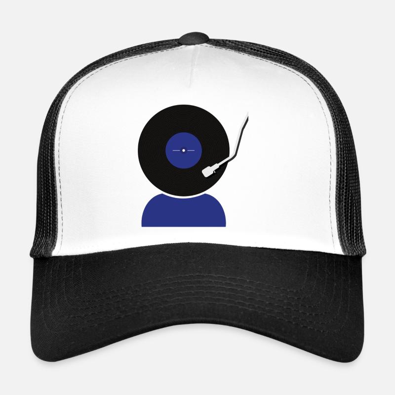 Schallplatten Kopf - Trucker Cap - Weiß/Schwarz