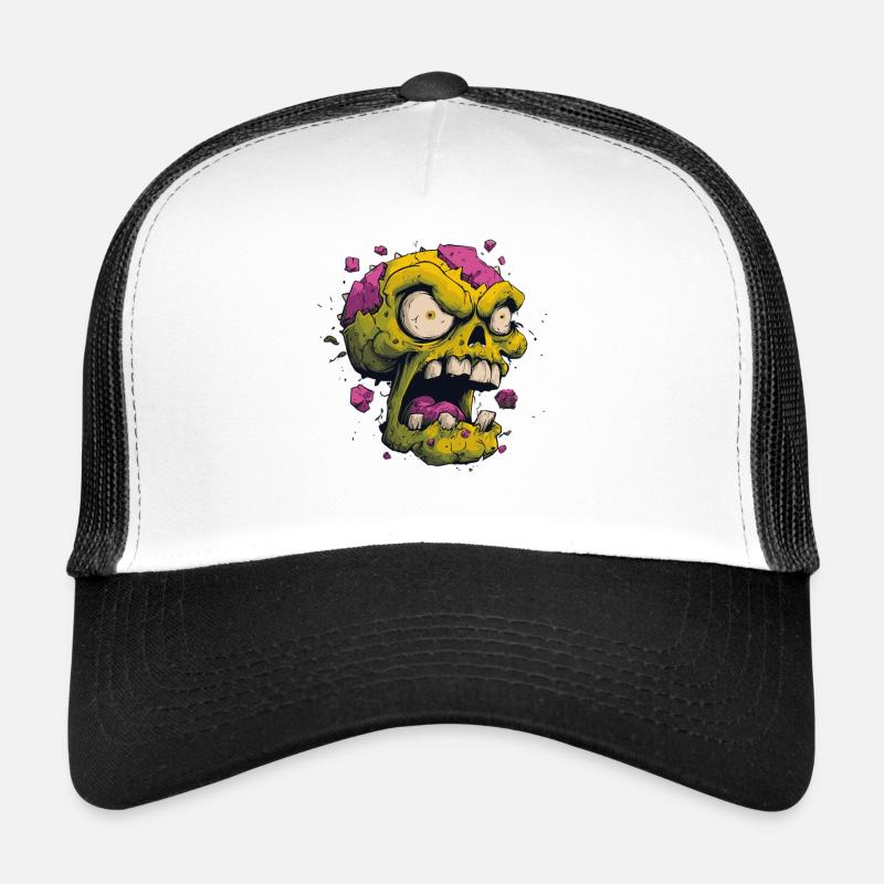 Explodierender Schädel – Comic Horror Motiv Trucker Cap
