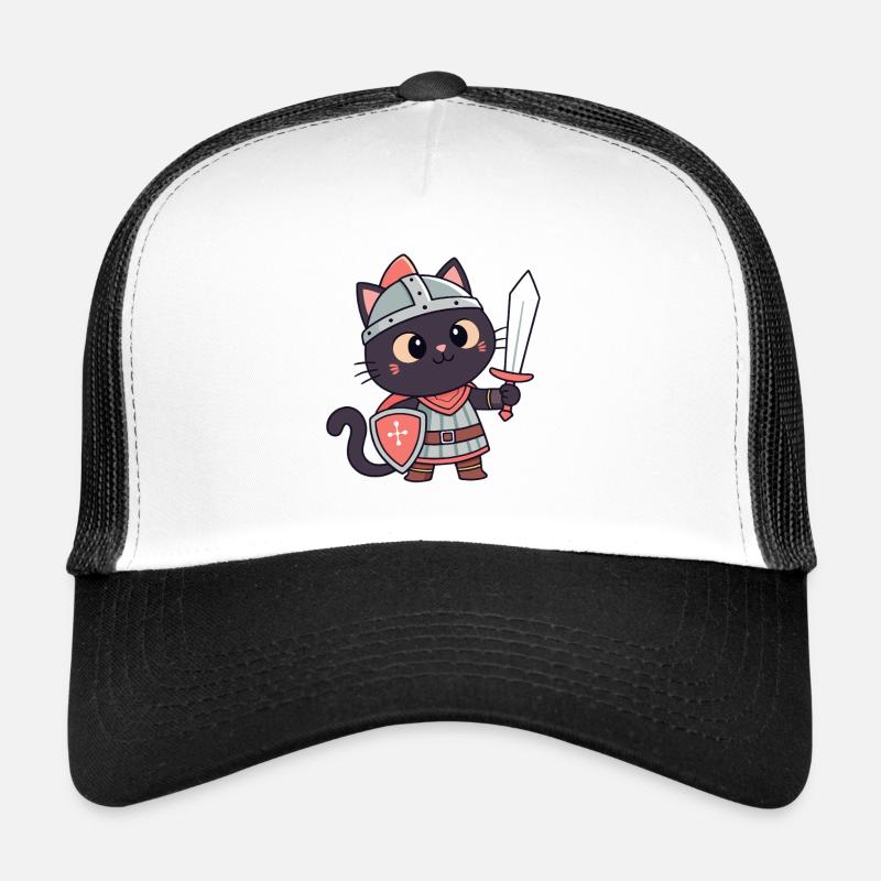 Katzenritter: Niedliches Schwert und Schild Trucker Cap