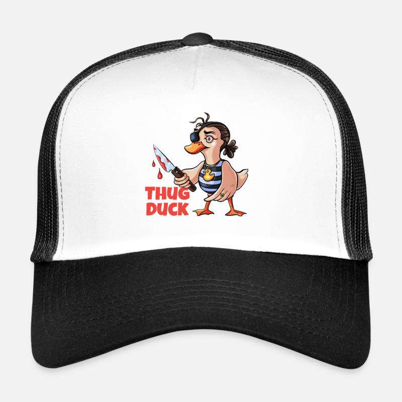 Thug Duck hält ein Messer-Meme Trucker Cap