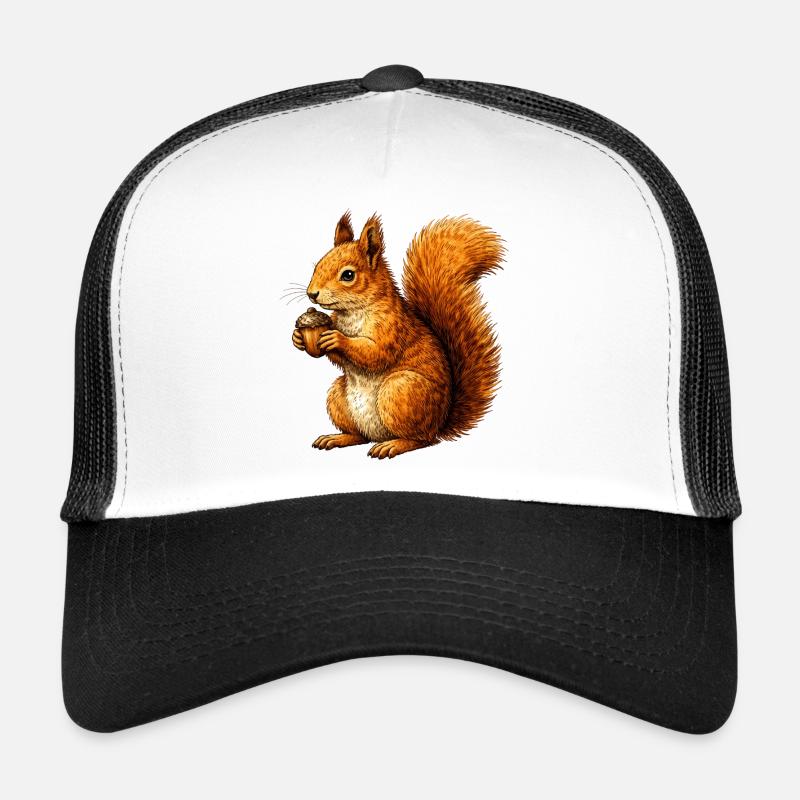 Niedliches Eichhörnchen mit Nuss –Tierillustration Trucker Cap