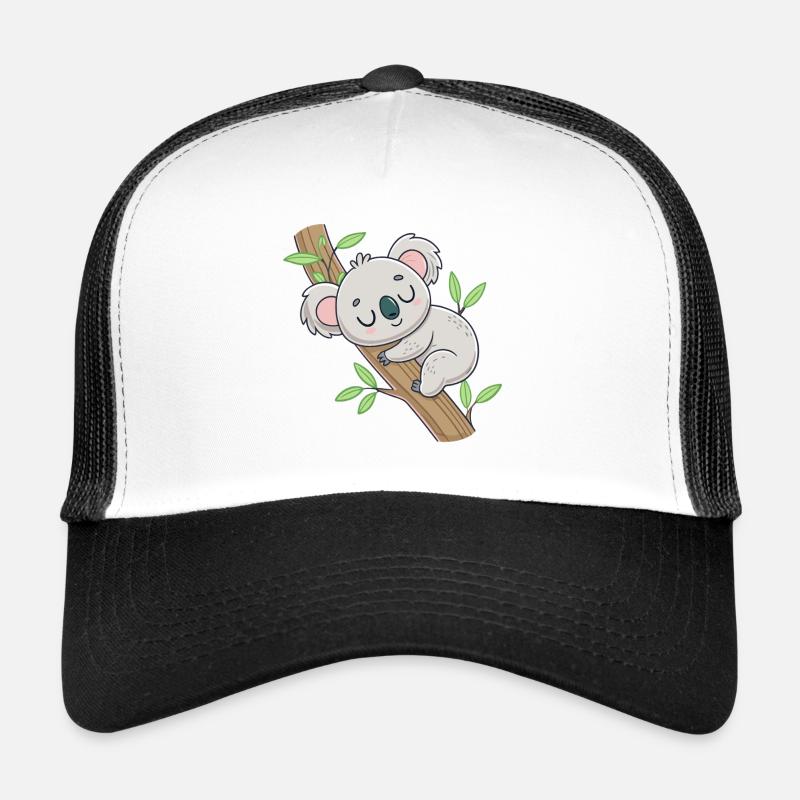 Sleeping Koala on Branch Trucker Cap
