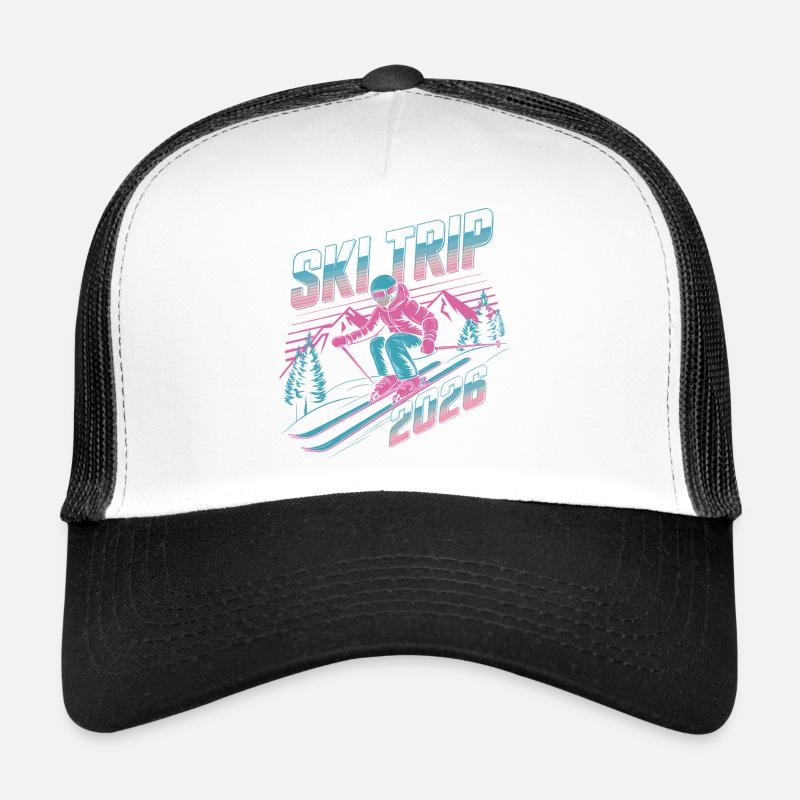 SkiTrip 2026 Retro Neon Trucker Cap