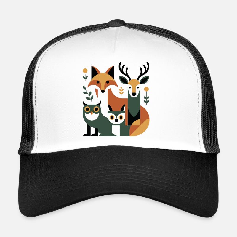 Animaux géométriques de la forêt Casquette trucker 