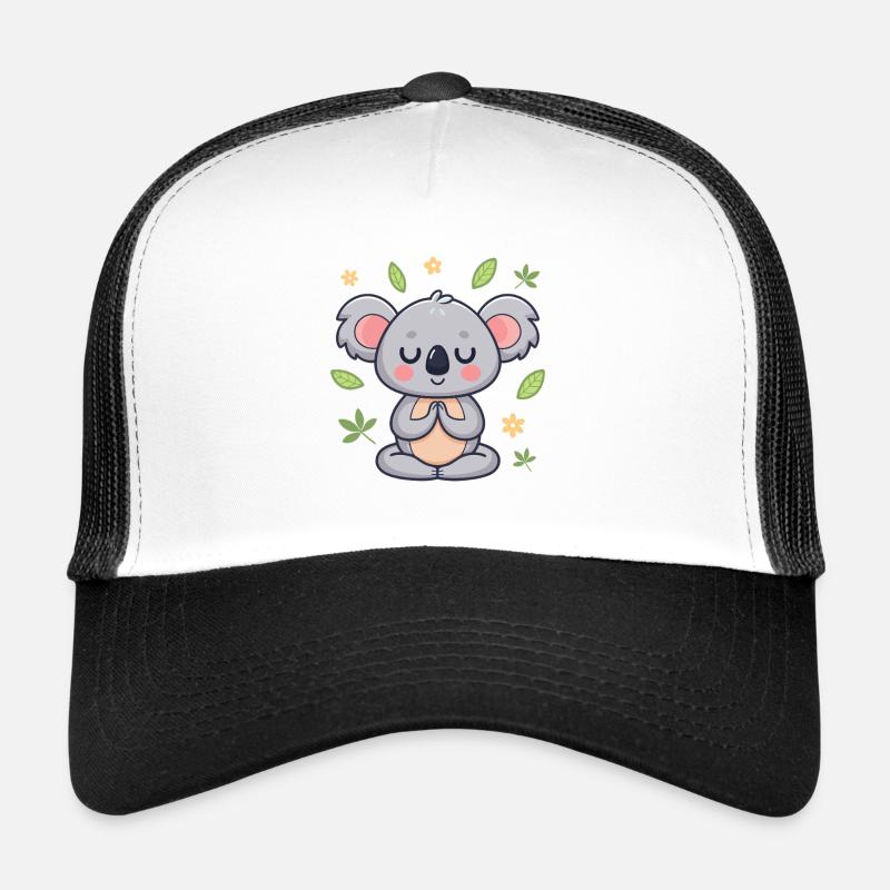 Koala zen feuilles et fleurs Casquette trucker 