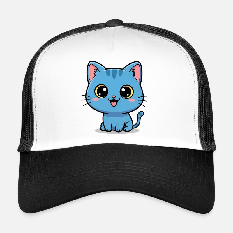 Süße blaue Katze - Kawaii Kätzchen Cartoon Design Trucker Cap