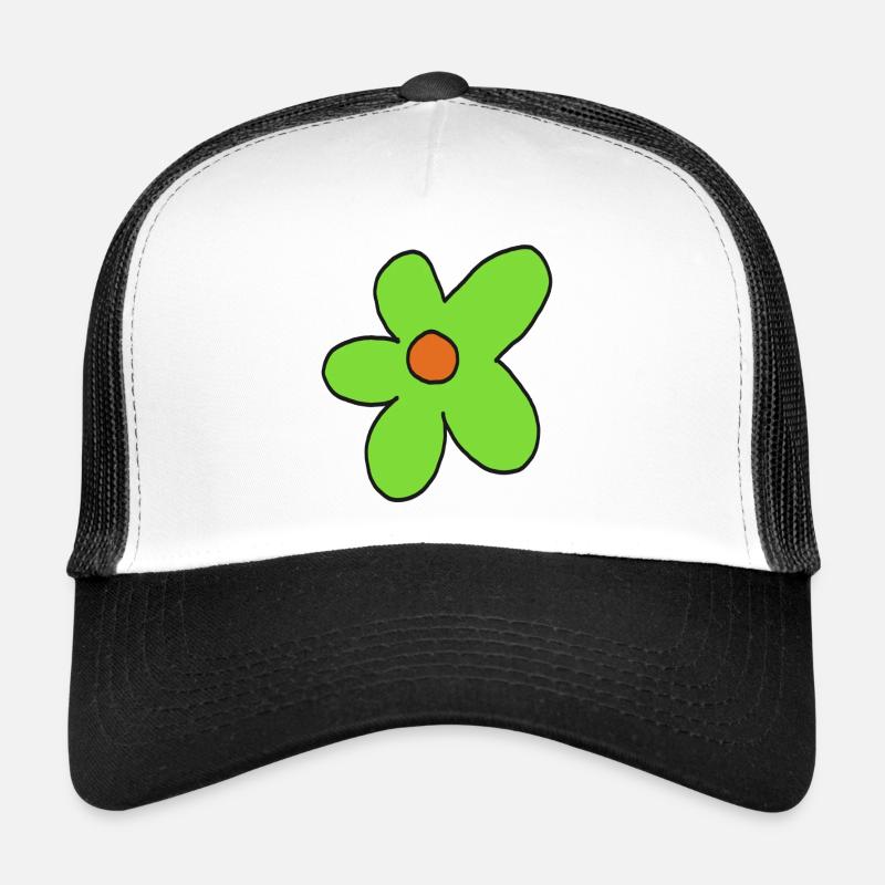Limettenblumen-Pop-Kunst - Trucker Cap - Weiß/Schwarz