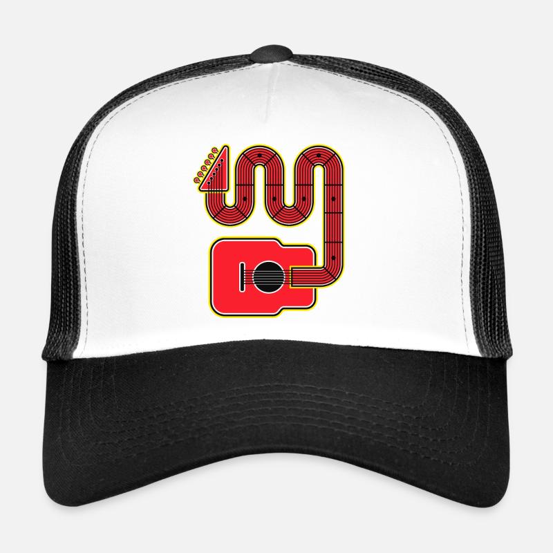 Guitare à forme abstraite rouge Casquette trucker 