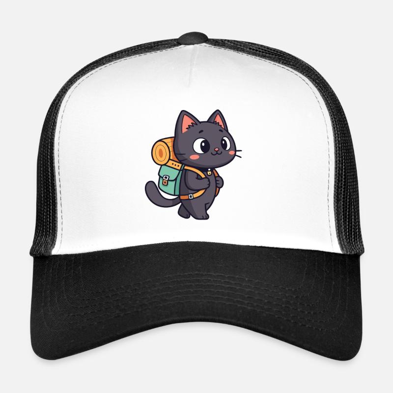 Hiking Cat with Backpack Trucker Cap