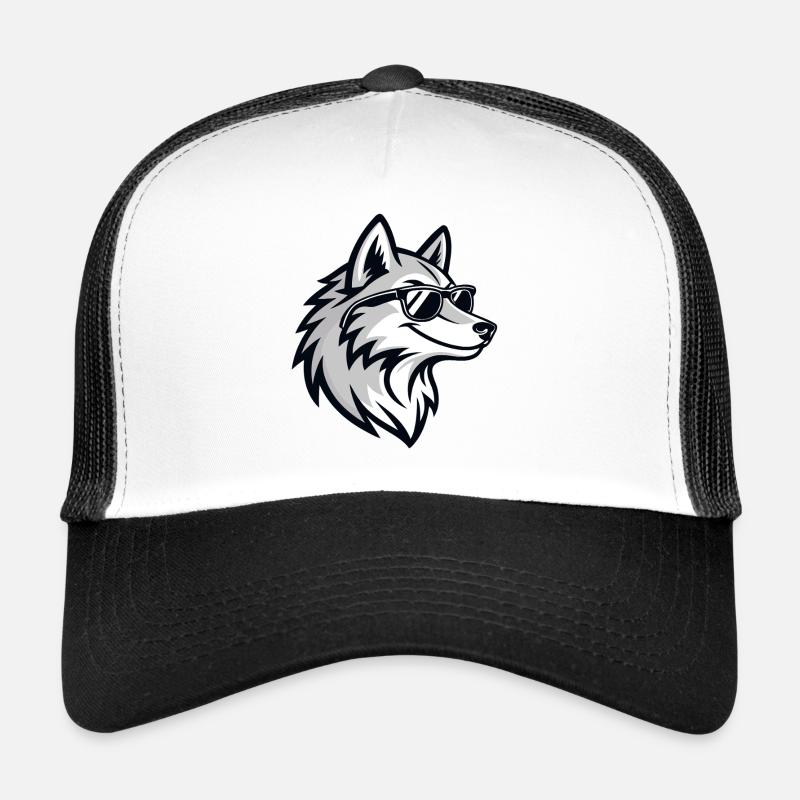 Loup graphique avec lunettes Casquette trucker 