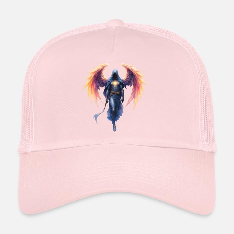 Blue Fire Winged Warrior Trucker Cap