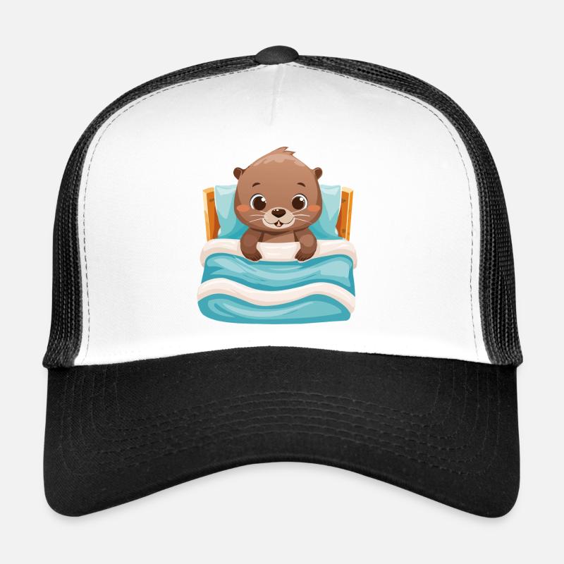 Une loutre mignonne câline dans son lit Casquette trucker 