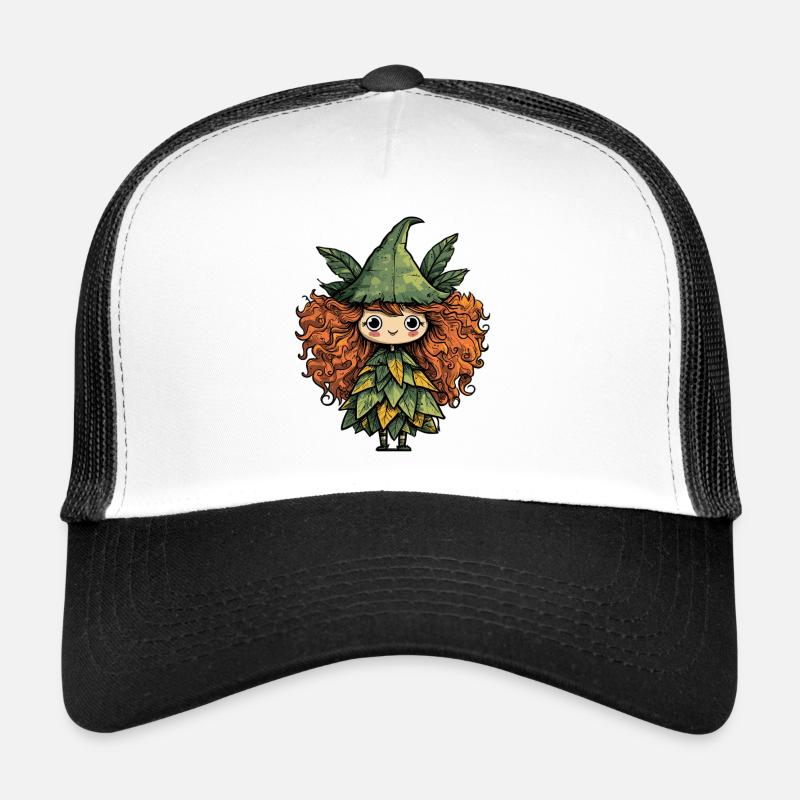 Robe de feuille de fée de la forêt Casquette trucker 