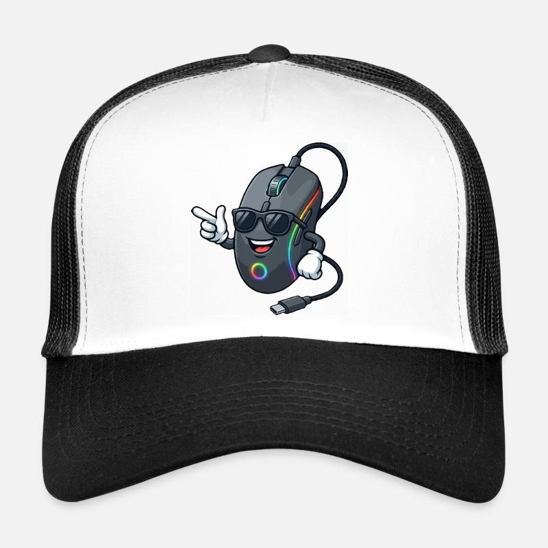 RGB Gaming Mouse Mascot Trucker Cap