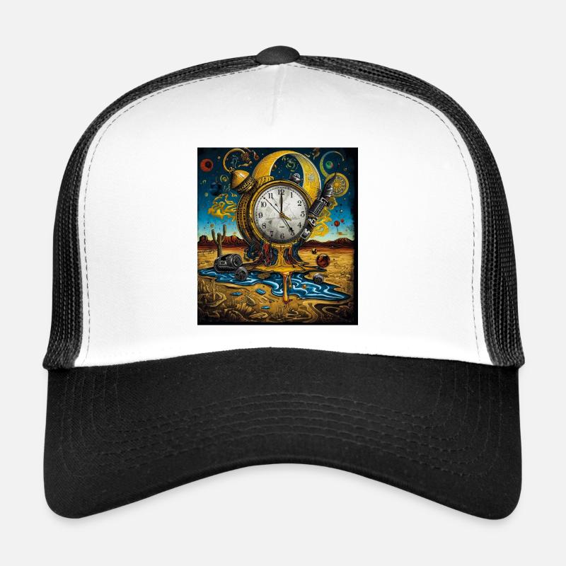 Horloge à temps flottante dans le désert de sable Casquette trucker 