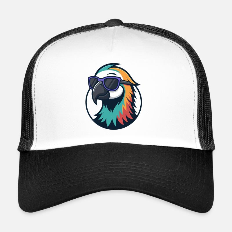 Farbenfroher Papagei mit Brille Trucker Cap